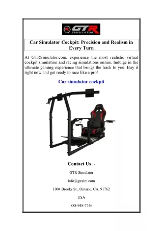 car simulator cockpit precision and realism