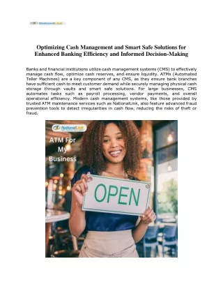 optimizing cash management and smart safe