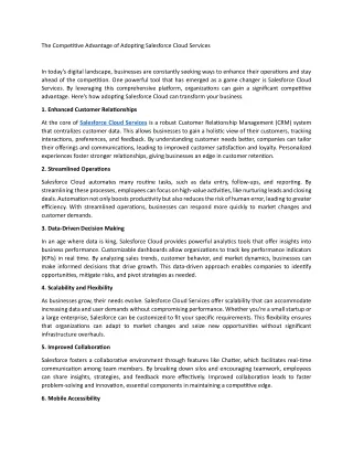 the competitive advantage of adopting salesforce