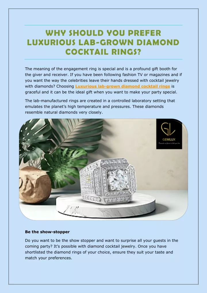 why should you prefer luxurious lab grown diamond