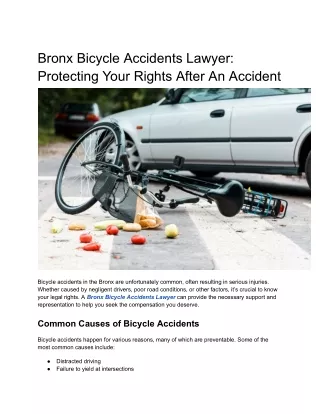 Bronx Bicycle Accidents Lawyer: Protecting Your Rights After An Accident