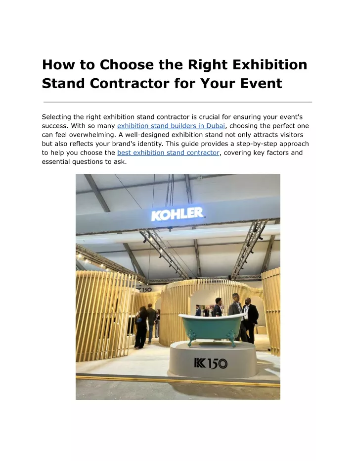 how to choose the right exhibition stand