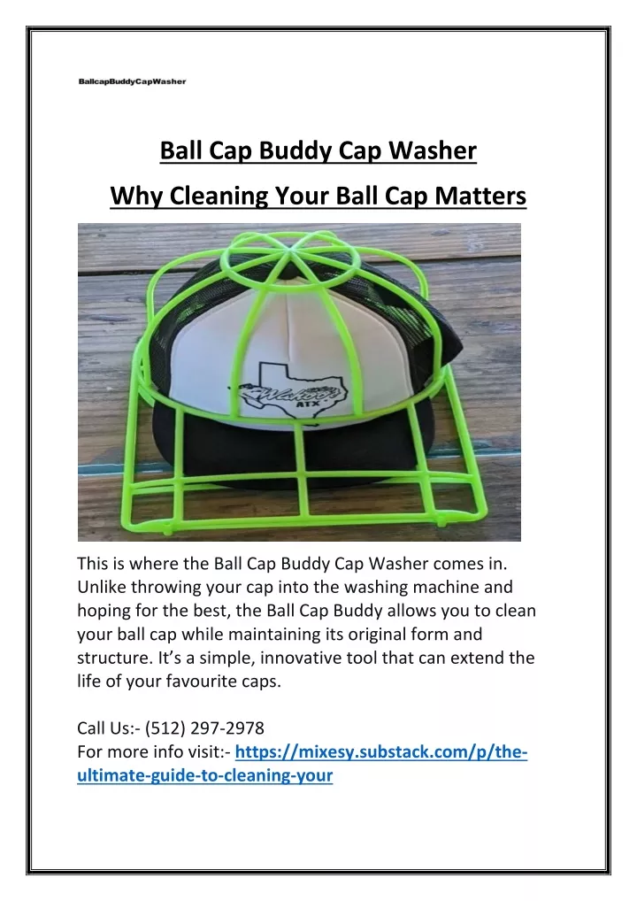 ball cap buddy cap washer