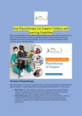 How Physiotherapy Can Support Children with Learning Disabilities