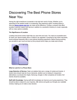 Discovering The Best Phone Stores Near You