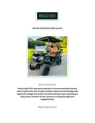 electric golf carts bolt ev com