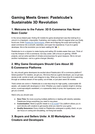 Unlock a Greener Future of Gaming with Pastelcube
