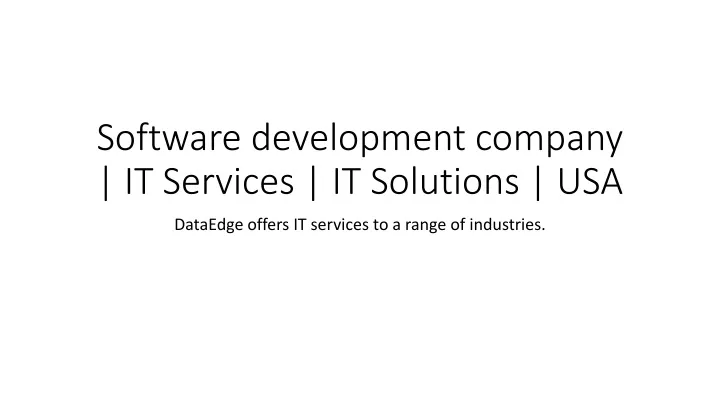 software development company it services it solutions usa