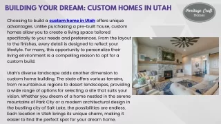 Custom Homes in Utah Your Dream Home with Heritage Craft