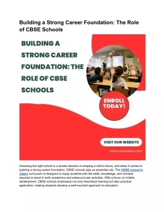 Building a Strong Career Foundation_ The Role of CBSE Schools