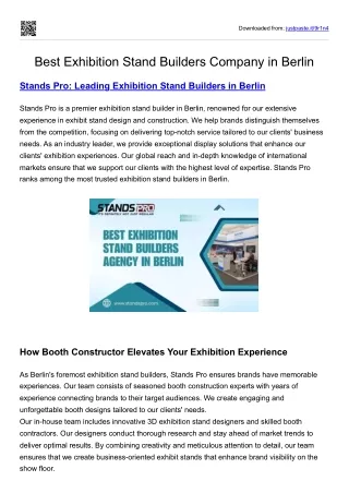 Best Exhibition Stand Builders Company in Berlin
