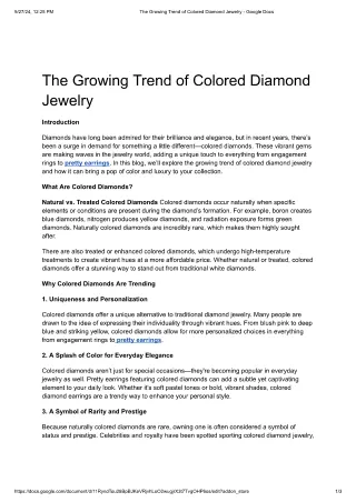 The Growing Trend of Colored Diamond
