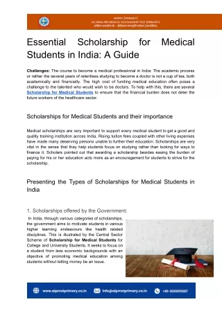 Essential Scholarships for Medical Students in India_ A Guide