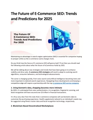 The Future of E-Commerce SEO: Trends and Predictions for 2025