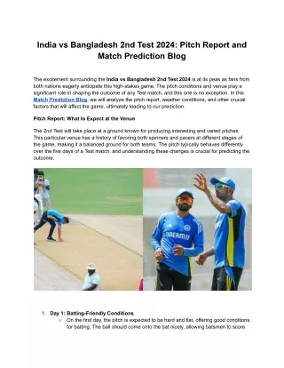 india vs bangladesh 2nd test 2024 pitch report