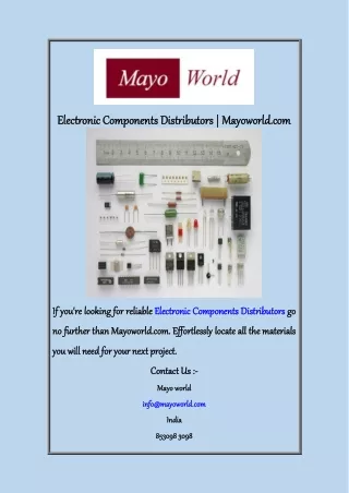 Electronic Components Distributors  Mayoworld com