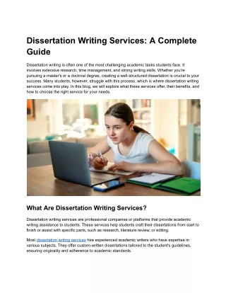 dissertation writing services a complete guide