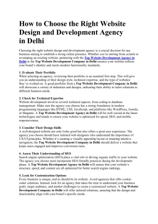 Top website development agency in delhi