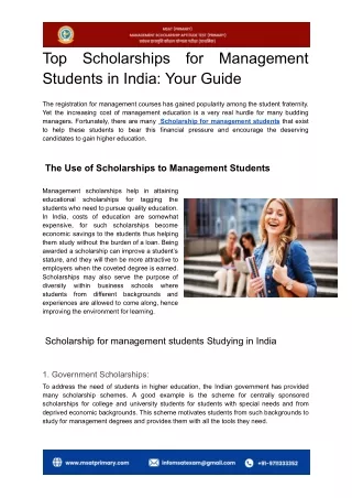 Top Scholarships for Management Students in India_ Your Guide