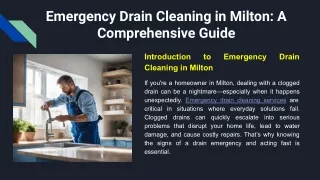 Emergency Drain Cleaning in Milton_ A Comprehensive Guide