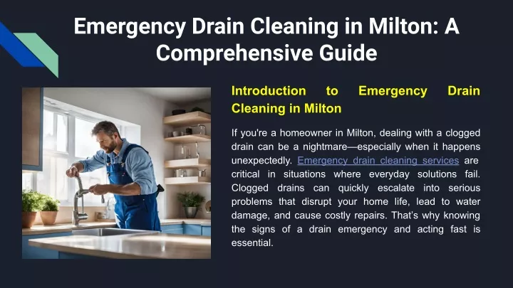 emergency drain cleaning in milton