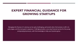 Expert Financial Guidance for Growing Startups