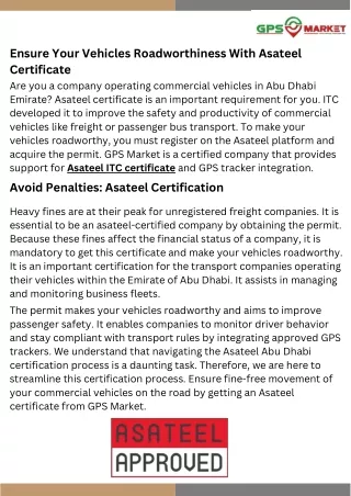 ensure your vehicles roadworthiness with asateel