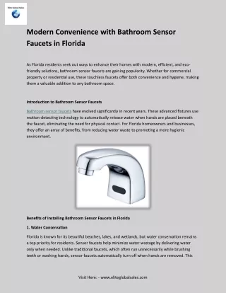 modern convenience with bathroom sensor faucets