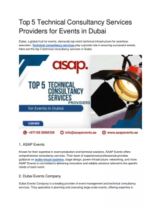 Top 5 Technical Consultancy Services Providers for Events in Dubai (1)