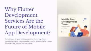 Why Flutter Development Services Are the Future of Mobile App Development?
