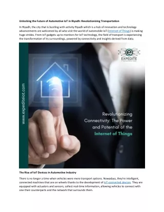 Unlocking the Future of Automotive IoT in KSA
