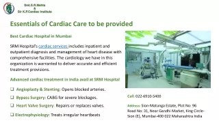 Best cardiac care in mumbai at SRM Hospital