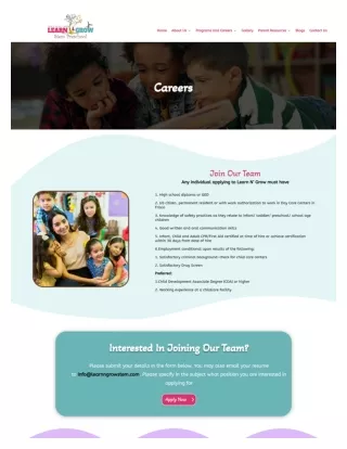 Pre K Schools Frisco - Learn N Grow - Careers