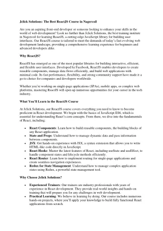 jclick solutions the best reactjs course
