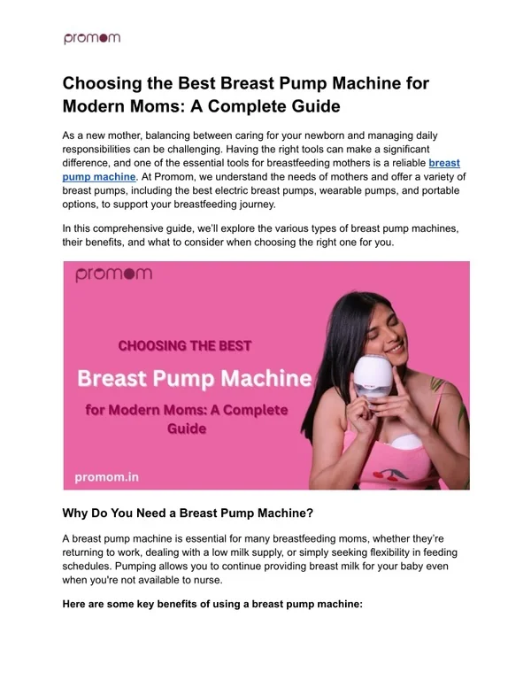 PPT - Choosing the Best Breast Pump Machine for Modern Moms_ A Complete ...