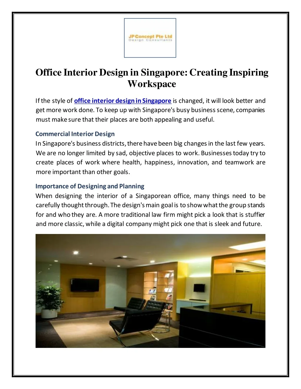 PPT - Office Interior Design in Singapore - Creating Inspiring ...