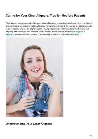 Caring for Your Clear Aligners Tips for Medford Patients
