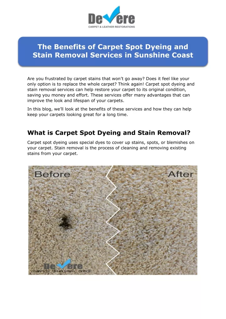 the benefits of carpet spot dyeing and stain