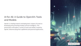 AI for All: A Guide to OpenAI's Tools and Models