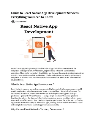 guide to react native app development services