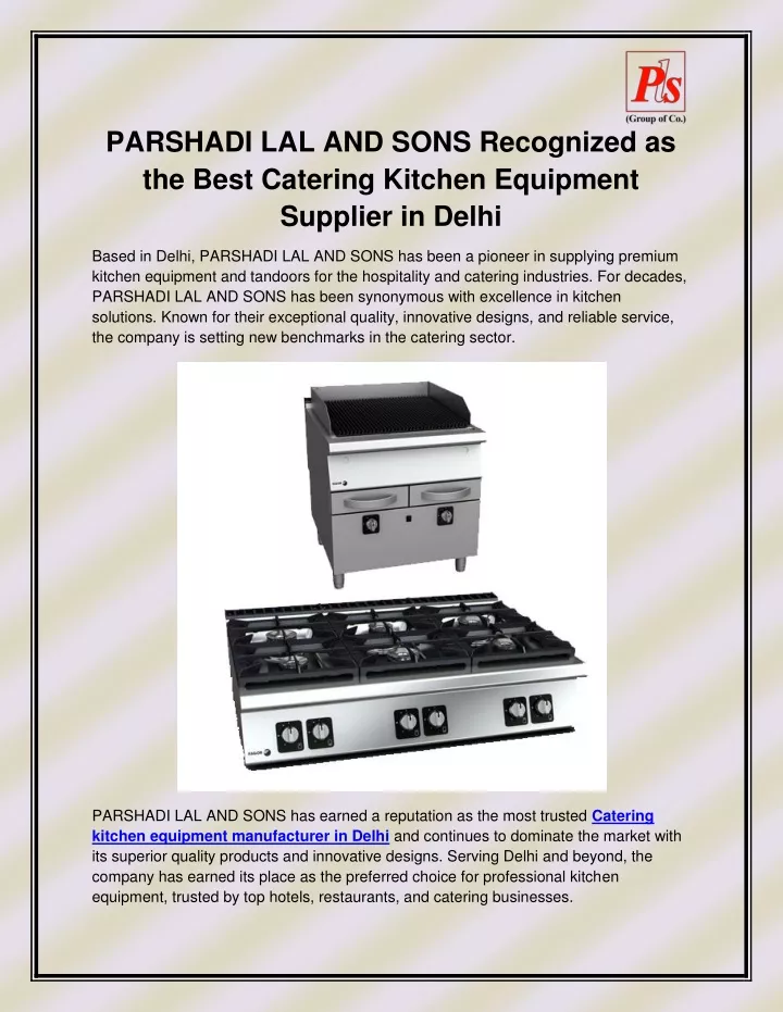 parshadi lal and sons recognized as the best