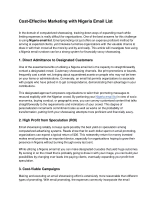 cost effective marketing with nigeria email list