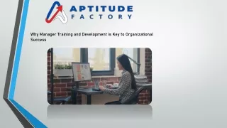 why manager training and development