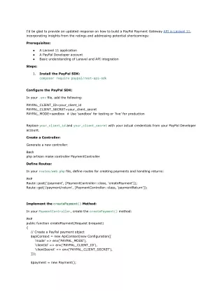 PayPal  in Laravel 11