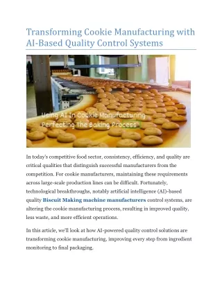 Transforming Cookie Manufacturing with AI-Based Quality Control Systems