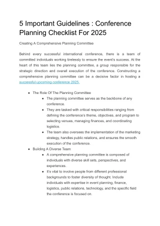 Key Guidelines for Successful Conference Planning in 2025