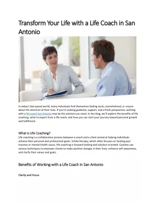 Transform Your Life with a Life Coach in San Antonio | AlamoEQ Optimize LLC