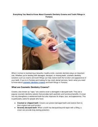 Transform Your Smile with Cosmetic Dentistry Crowns