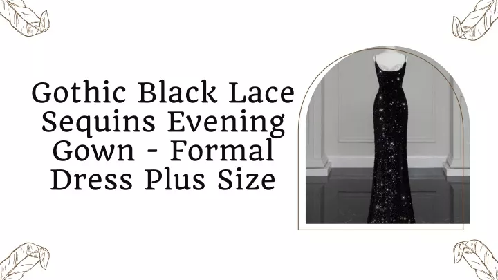 gothic black lace sequins evening gown formal