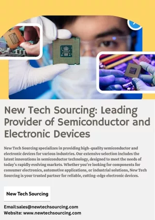 New Tech Sourcing Leading Provider of Semiconductor and Electronic Devices